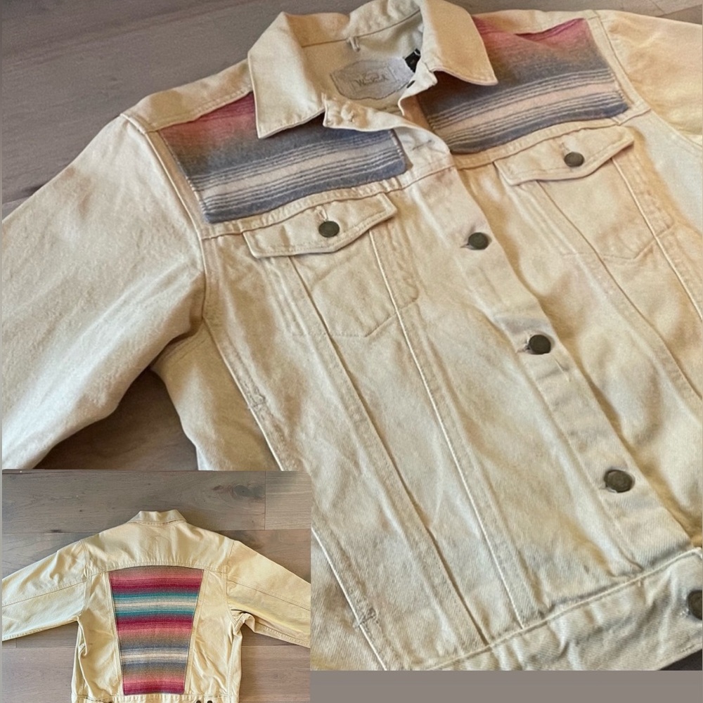 VTG Woolrich Denim Jacket with Wool Santa Fe Style Panels - Picture 11 of 11